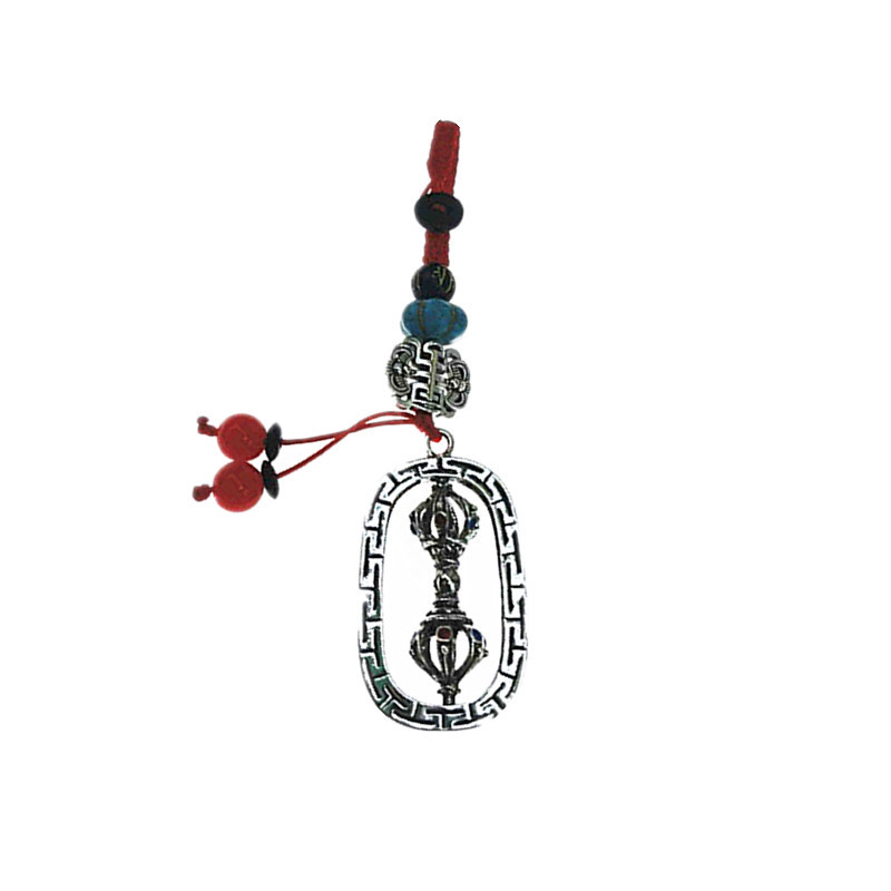 Convertible estilo étnico Xizango amuleto de la suerte llavero coche masculino diamante Maja oración rueda colgante punto escénico al por mayor