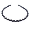 Matte black headband, plastic scalloped hair accessory for face washing, bangs, bright catchy style