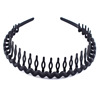 Matte black headband, plastic scalloped hair accessory for face washing, bangs, bright catchy style