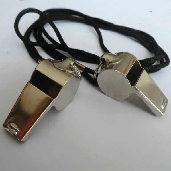 Stainless Steel 6-word metal referee first aid whistle fans whistle factory wholesale laser LOGO