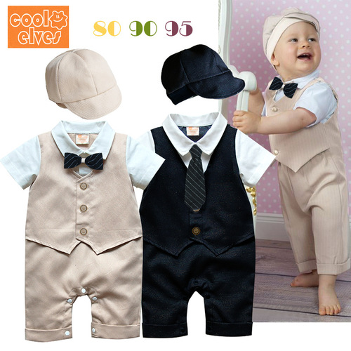 Foreign trade children's clothing wholesale first-hand supply boys summer short-sleeved rompers baby one-piece baby clothes