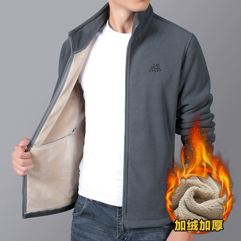 Осенне-зимняя новая уличная флисовая куртка, Мужская утолщенная теплая Двусторонняя флисовая куртка на флисовой подкладке, мужская флисовая куртка, Мужская полярная флисовая куртка