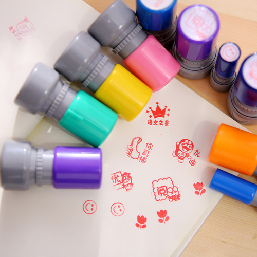 Teacher photosensitive children's cartoon small name seal encouragement reward seal ink pad student stationery engraving seal