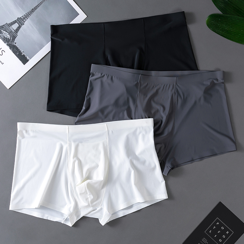 Wholesale Ice Silk men's underwear summer thin antibacterial breathable boxer seamless four-corner short pants a generation of hair