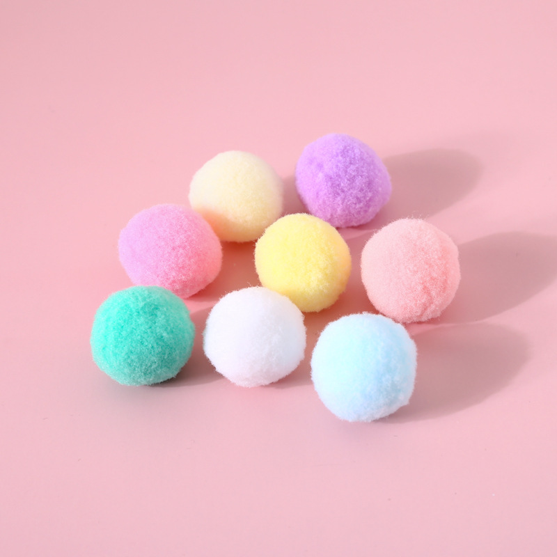 Bola de juguete para mascotas gato perro mudo juguete poliéster bola elástica macaron Color Auto-Hola caja de regalo interactiva suministros
