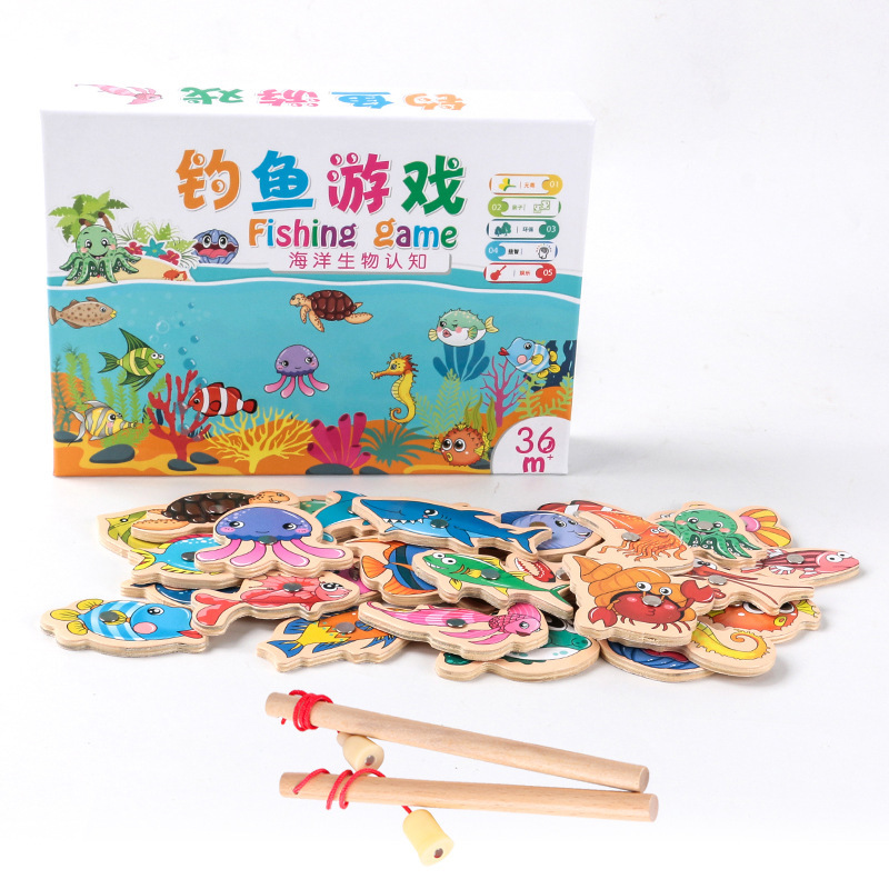 Wooden Magnetic Fishing Toy Source Straight Hair Children's Benefiting Intelligence Brain Game Baby Wooden Boxed 31 Wooden Magnetic Fishing Toy Source Straight Hair Children's Benefiting Intelligence Brain Game Baby Wooden Boxed 31