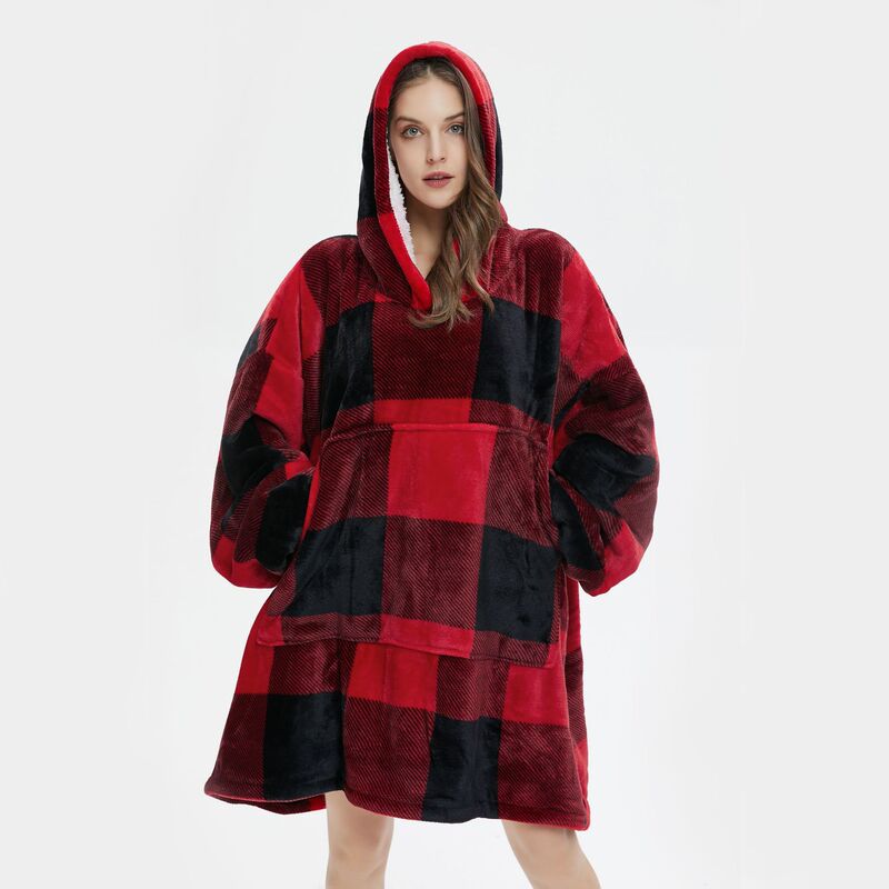 Flannel Plaid Sweatshirt, Warm and Comfortable for Indoor Wear in Winter Flannel Plaid Sweatshirt, Warm and Comfortable for Indoor Wear in Winter
