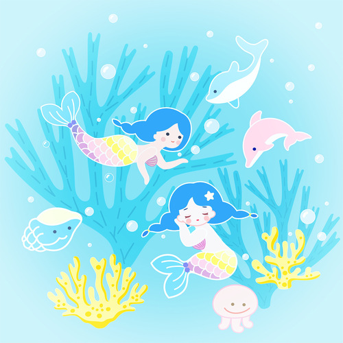 Coral Mermaid Dolphin Shell Embroidery Sticker Switch Sticker Mobile Phone Case Tablet Decoration DIY Clothes Wholesale