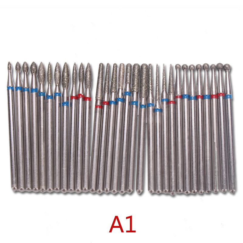 Cross-border uñas diamante molienda cabeza traje tipo A aleación de acero de tungsteno pulido cabeza herramienta 30 Unids en stock