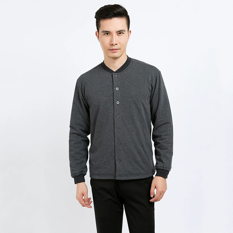 Простая Повседневная однотонная мягкая мужская осенняя одежда с V-образным вырезом и брючный костюм, новый осенне-зимний мужской костюм с термобельем