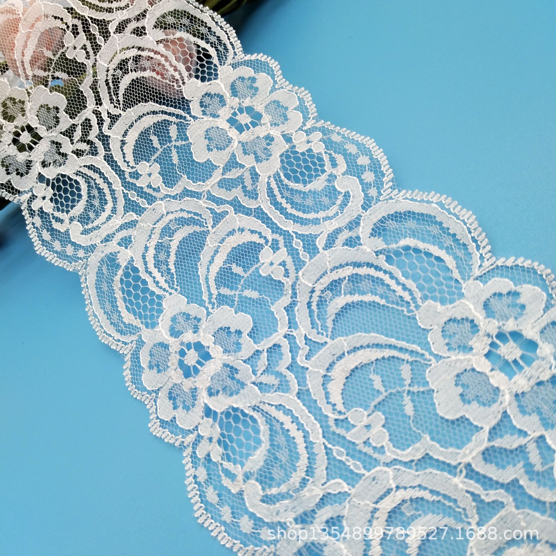 工厂批发8.8cm好质量有光丝台湾版无弹蕾丝花边