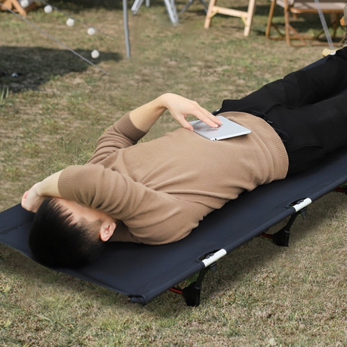 Portable folding bed outdoor camping bed aluminum alloy single escort lunch break bed beach camping simple camp bed