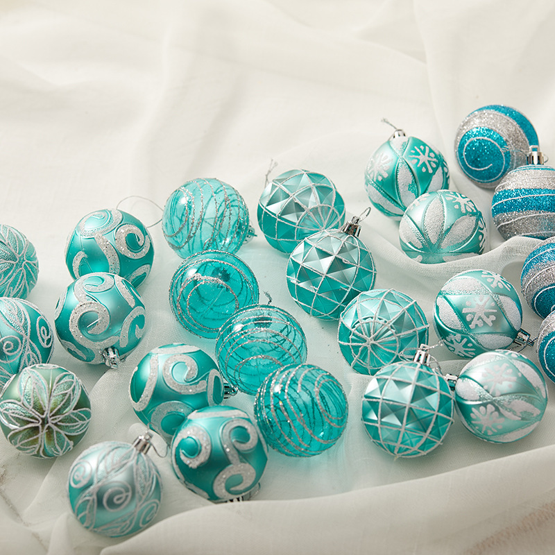 Bolas de Navidad pintadas de 8cm Bolas de Navidad pintadas a mano Bolas de galvanoplastia Decoraciones de Navidad Hotel Centro Comercial Techo Decoración