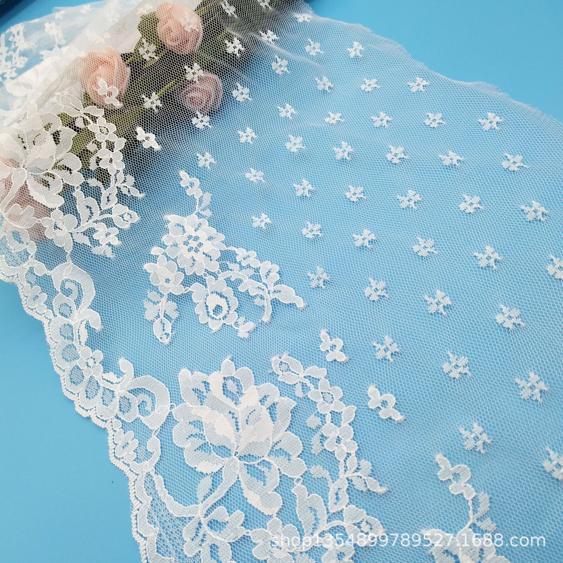 工厂批发20cm剪线版好质量台湾版宽无弹蕾丝花边