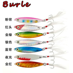 Double Hook Iron Plate Lure, Lipless Crankbait Shiner, Flash Blade Blood Slot Hook Fast Twitch Mackerel and Bass