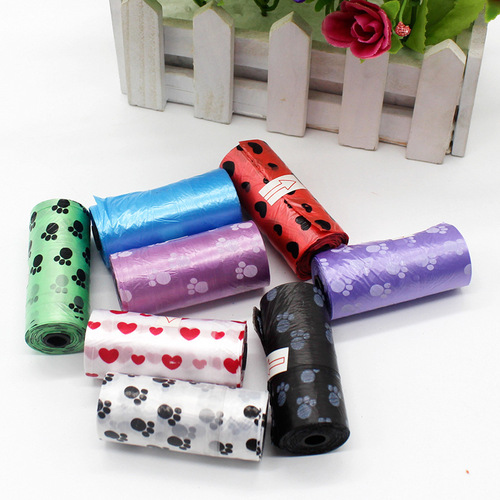 Stitch pet waste bags, dog cleaning and picking up 15 per roll, pet supplies wholesale, pet cleaning supplies 6