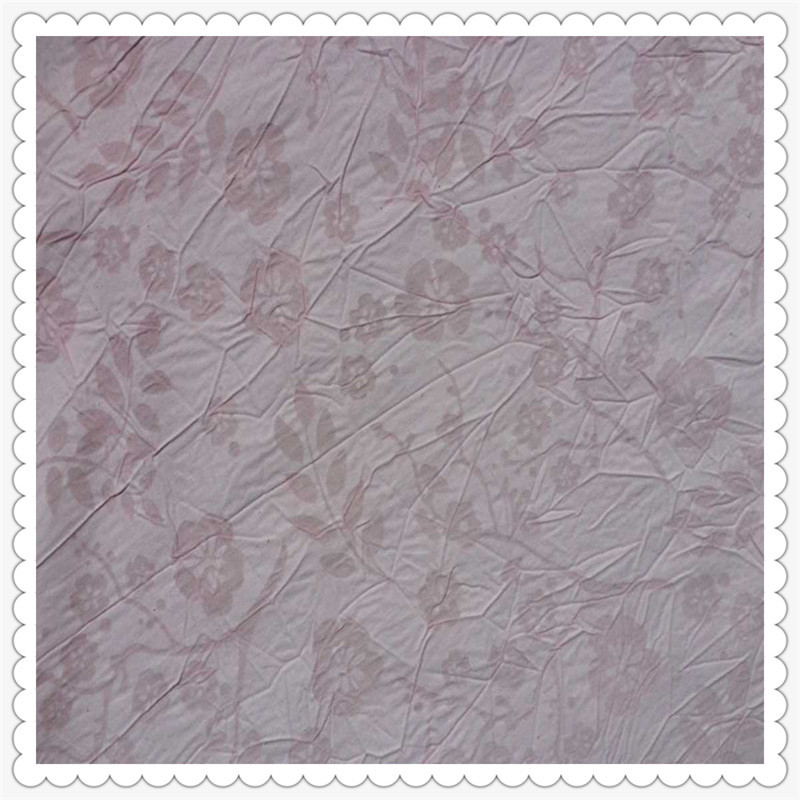 面料厂家供应韩版时尚流行面料  CVC烂花压绉