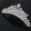 Metal children's hair accessory for princess, crown from pearl, wholesale