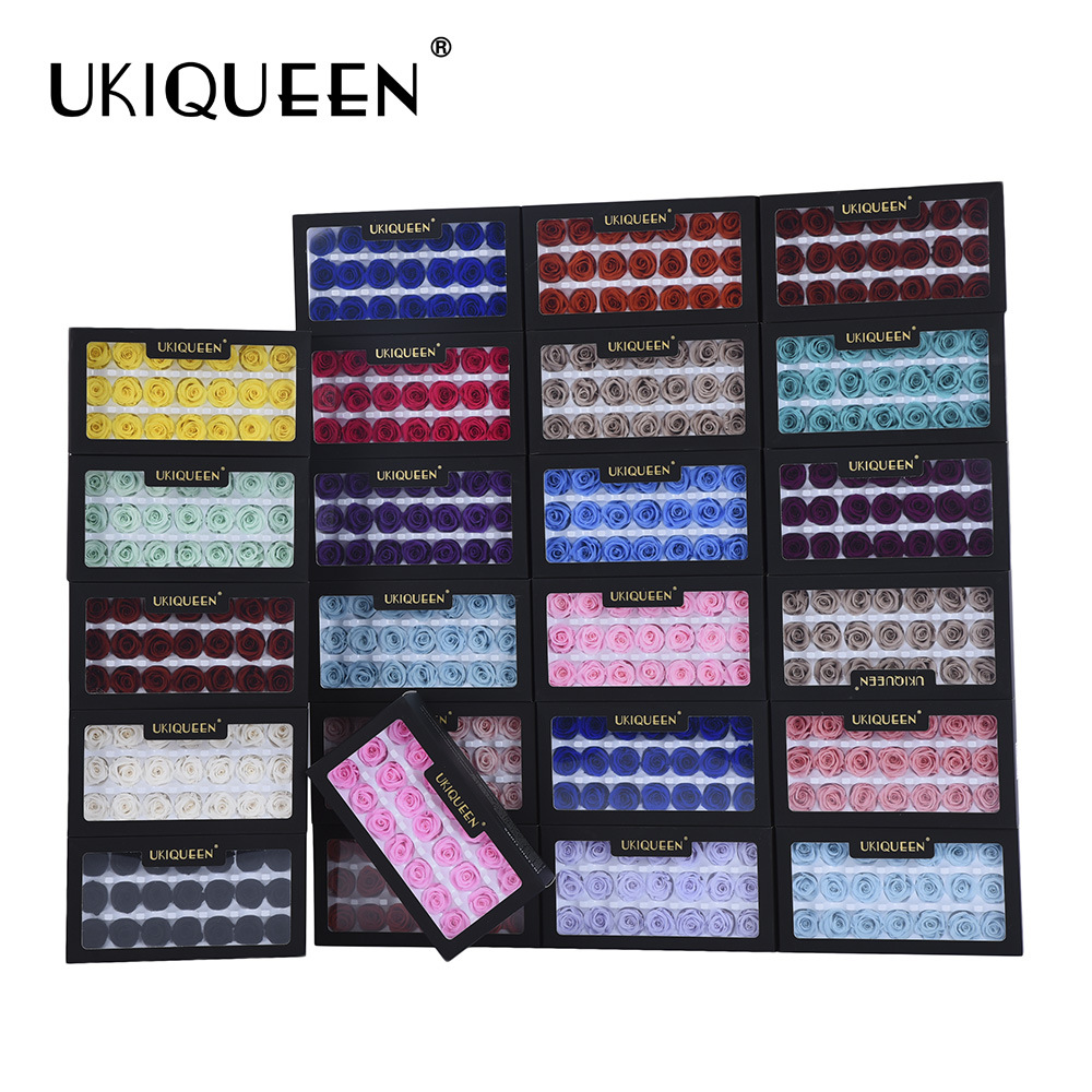 2-3cm 21 pequeñas flores Paquete de grado A DIY Eternal Rose flor cabeza caja de regalo material de preservación de la flor al por mayor Yunnan Kunming