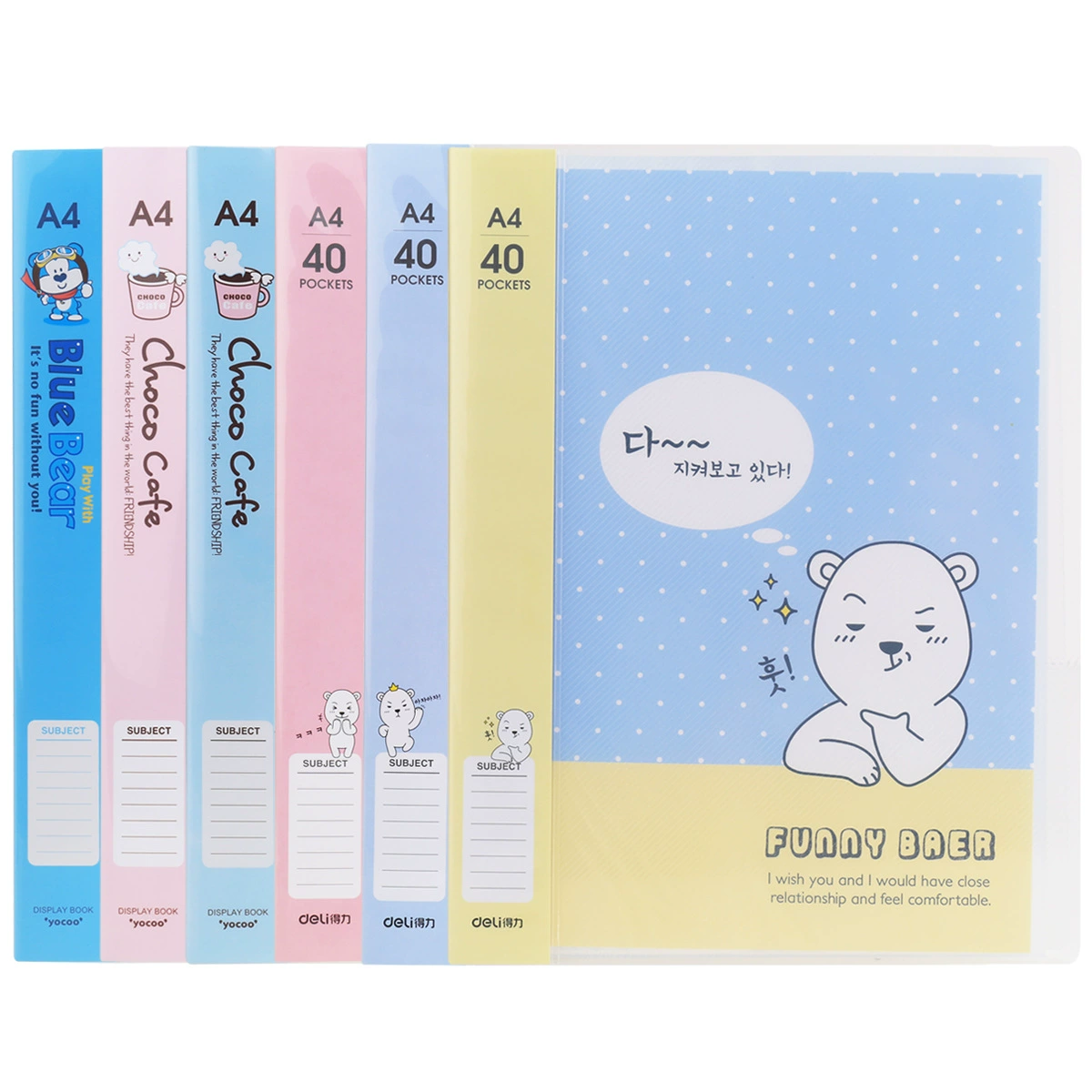 Deli 96153 Data Book A4 File Book 40 Pages 40 Page Page Clating A4 Data Book