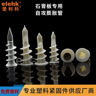 塑料膨胀螺丝定制配钉小包装跨境套装石膏墙螺旋形快速壁虎CH5091