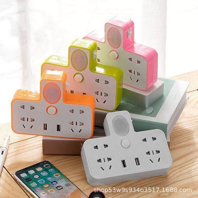 Чистая красная новая вилка-преобразователь розетки Многофункциональный преобразователь беспроводного расширения мощности один оборот, мульти-перетащите два три четыре