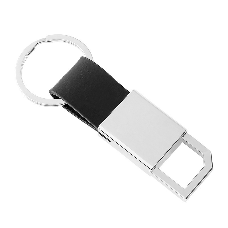 Creative high-end men's leather car key chain personality key ring pendant explosive gift laser LOGO