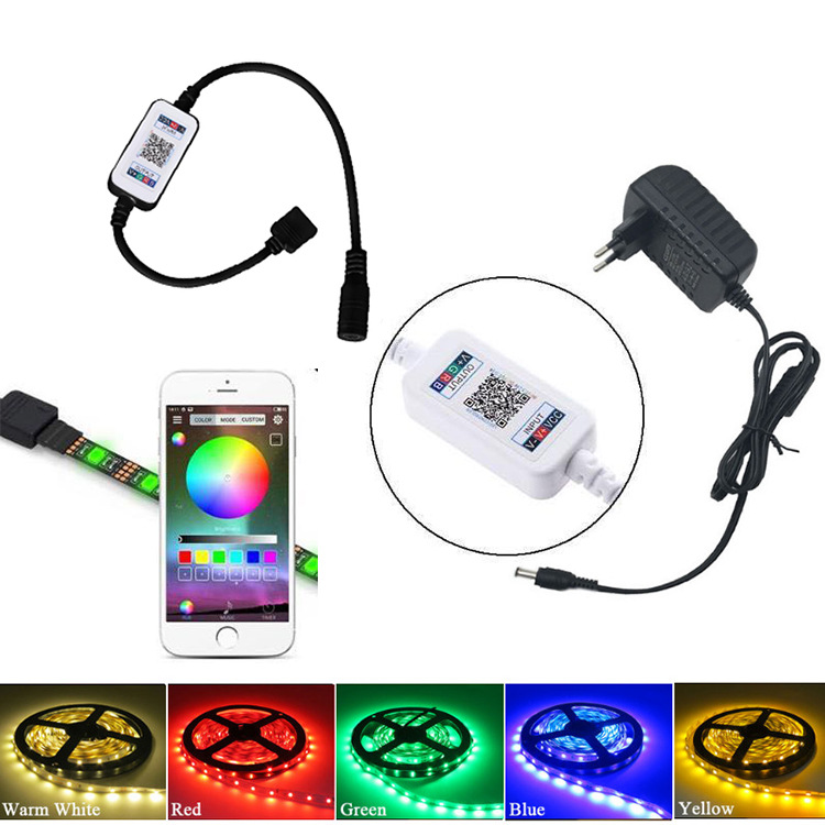 (2개) 스마트 USB 블루투스 APP 제어 LED 스트립 5050RGB TV TV 배경 접착제 화려한 스트립 세트