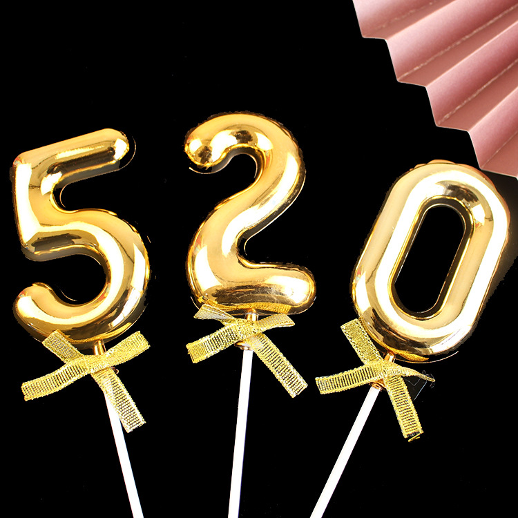 Decoración digital para pasteles 0-9, 3D oro/rosa, inserto para cumpleaños – Mayorista de Yiwu image 2