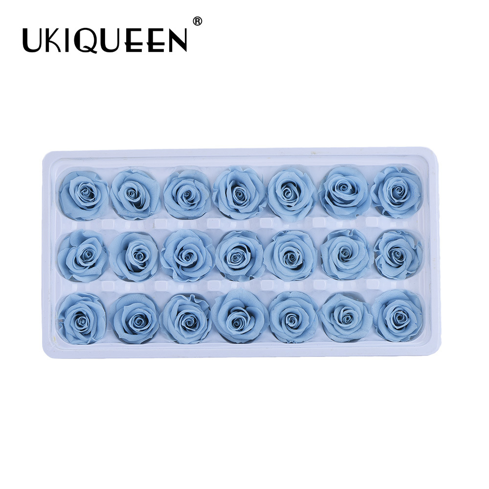 2-3cm 21 pequeñas flores Paquete de grado A DIY Eternal Rose flor cabeza caja de regalo material de preservación de la flor al por mayor Yunnan Kunming