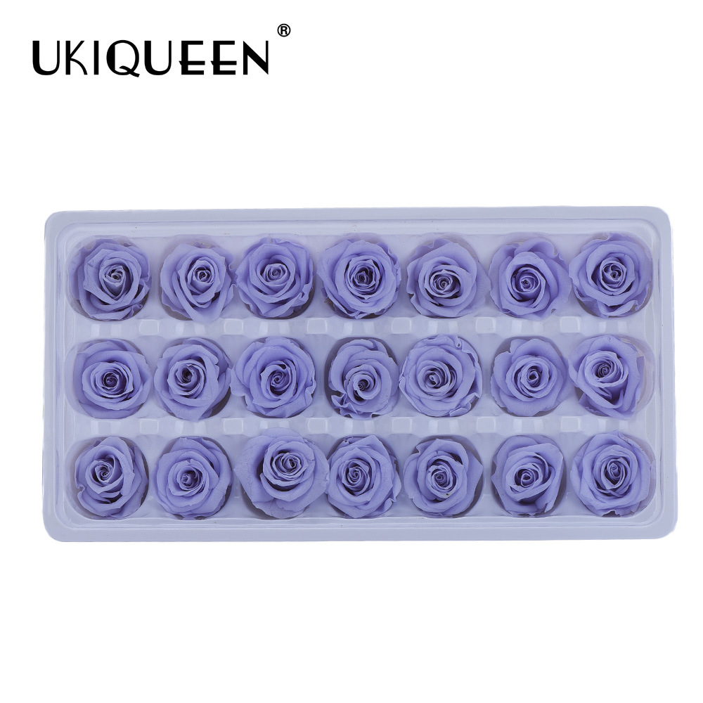 2-3cm 21 pequeñas flores Paquete de grado A DIY Eternal Rose flor cabeza caja de regalo material de preservación de la flor al por mayor Yunnan Kunming