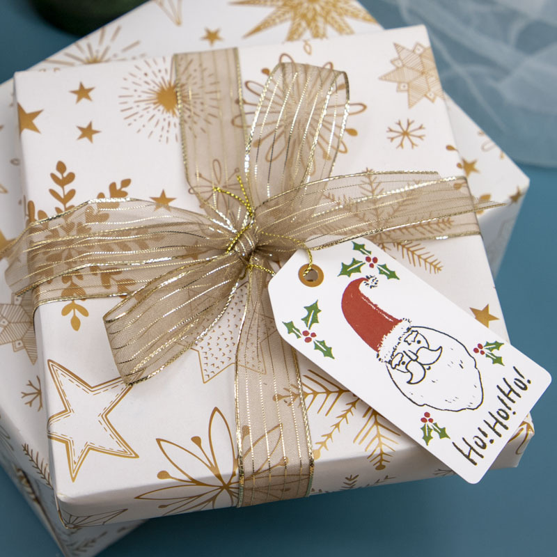 Tarjeta de decoración de árbol de Navidad regalo caja de regalo decoración etiqueta MerryChirstma Tarjeta de mensaje de bendición de vacaciones