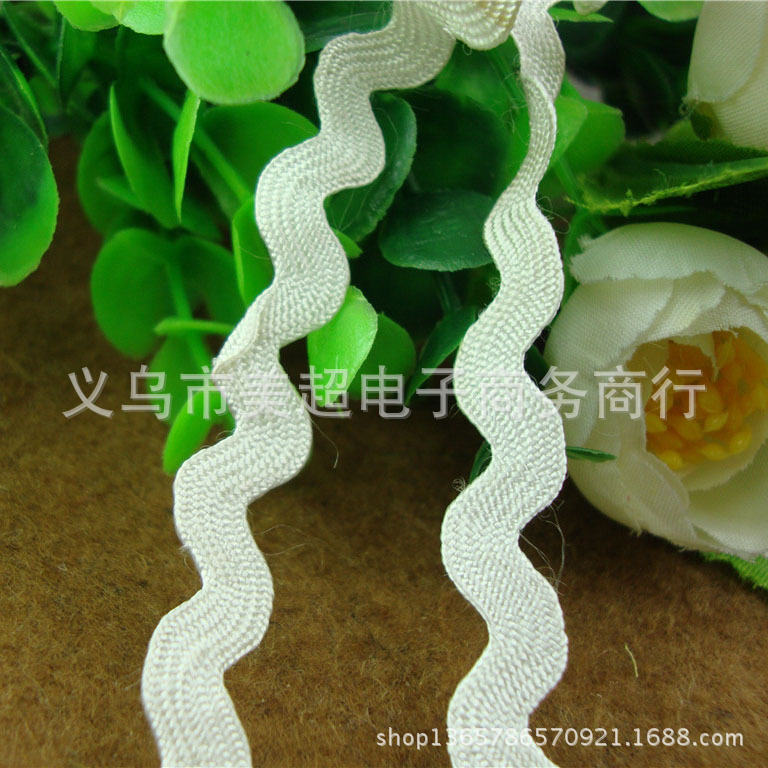 0.8cm波浪人造丝花边女装蕾丝袖口服饰装饰裙边家纺手工辅料