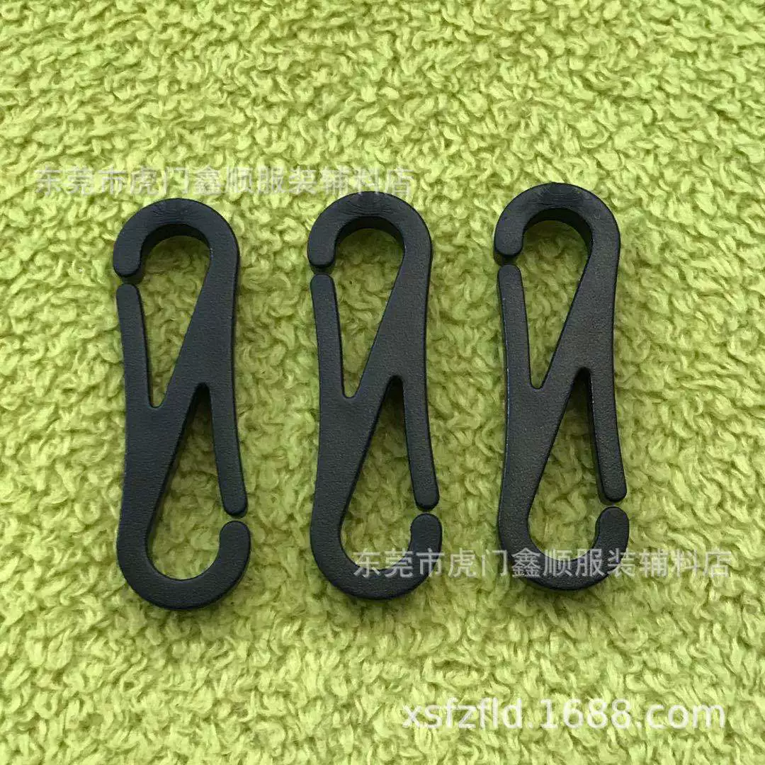 В наличии Поставка Пластиковый S-образный маленький крючок Шляпа Ветрозащитный веревочный крючок Пластиковая 8-образная пряжка с двойной головкой Маленькая пряжка с крючком