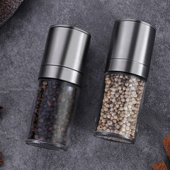 304 stainless steel manual pepper grinding bottle spice grinder household freshly ground pepper sea salt glass seasoning bottle
