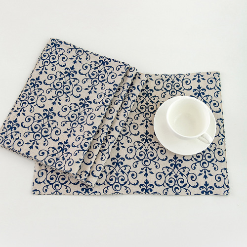 Yimanqiyun retro blue and white porcelain Chinese classical cotton and linen tablecloth small wholesale wholesale art manufacturer direct supply