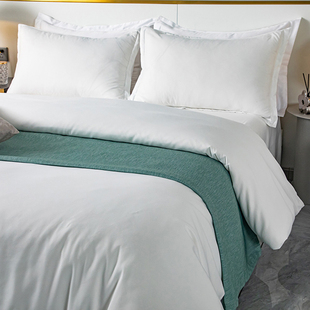 Five-Star Hotel Four-Piece White Satin Quilt Cover Hotel Cloth B&B Hotel Bedding Wholesale
