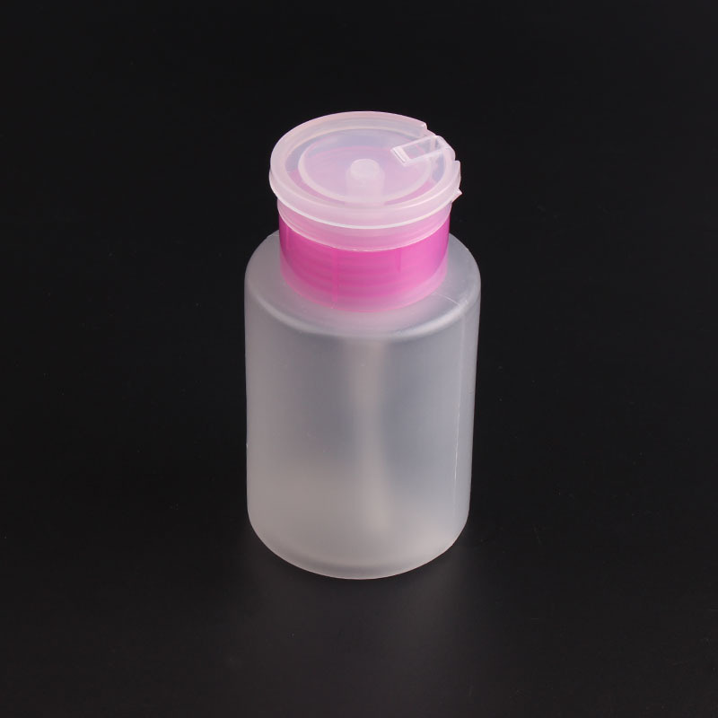 Herramientas de uñas al por mayor borde rosa 150ml botella de presión esmalte de uñas prensa vacío botella fábrica punto directo