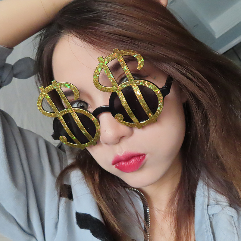 Lentes de Fiesta con Forma de Dólar de Plástico ABS Decorativos para Fotografías
