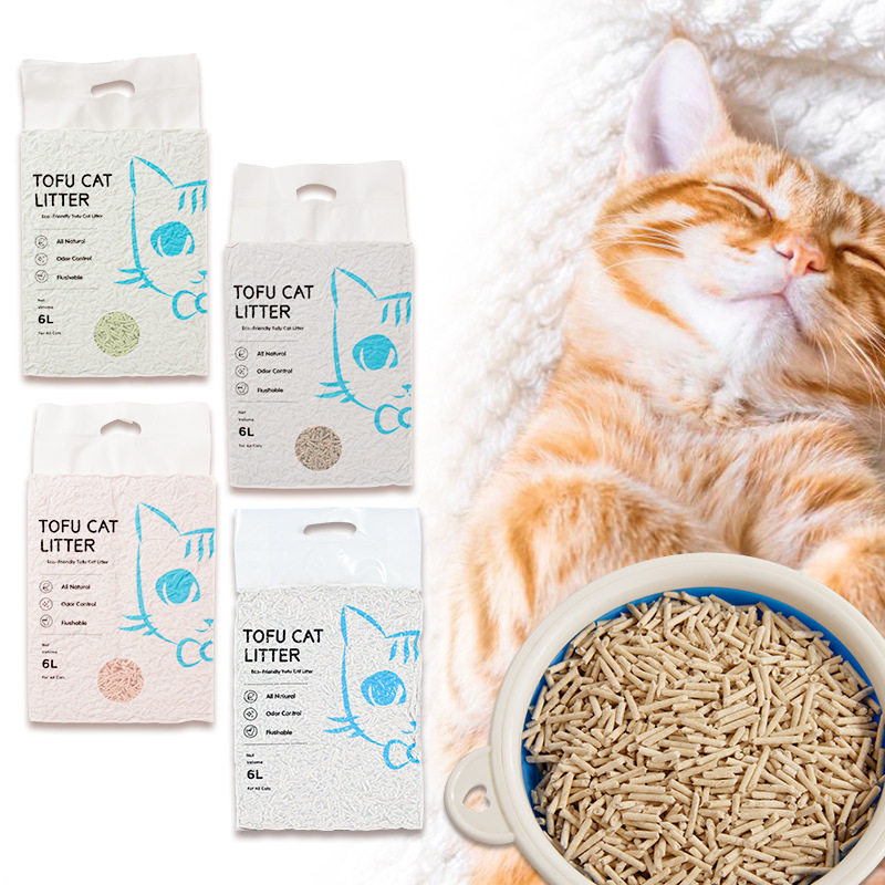 In stock direct supply cat tofu cat litter group quickly soluble in water vacuum packaging