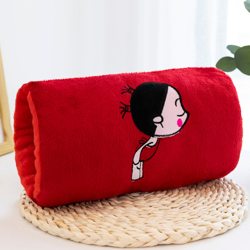 Invierno felpa juguete mano más cálido almohada tira de dibujos animados mano más cálido cojín empresa LOGO regalo fábrica al por mayor