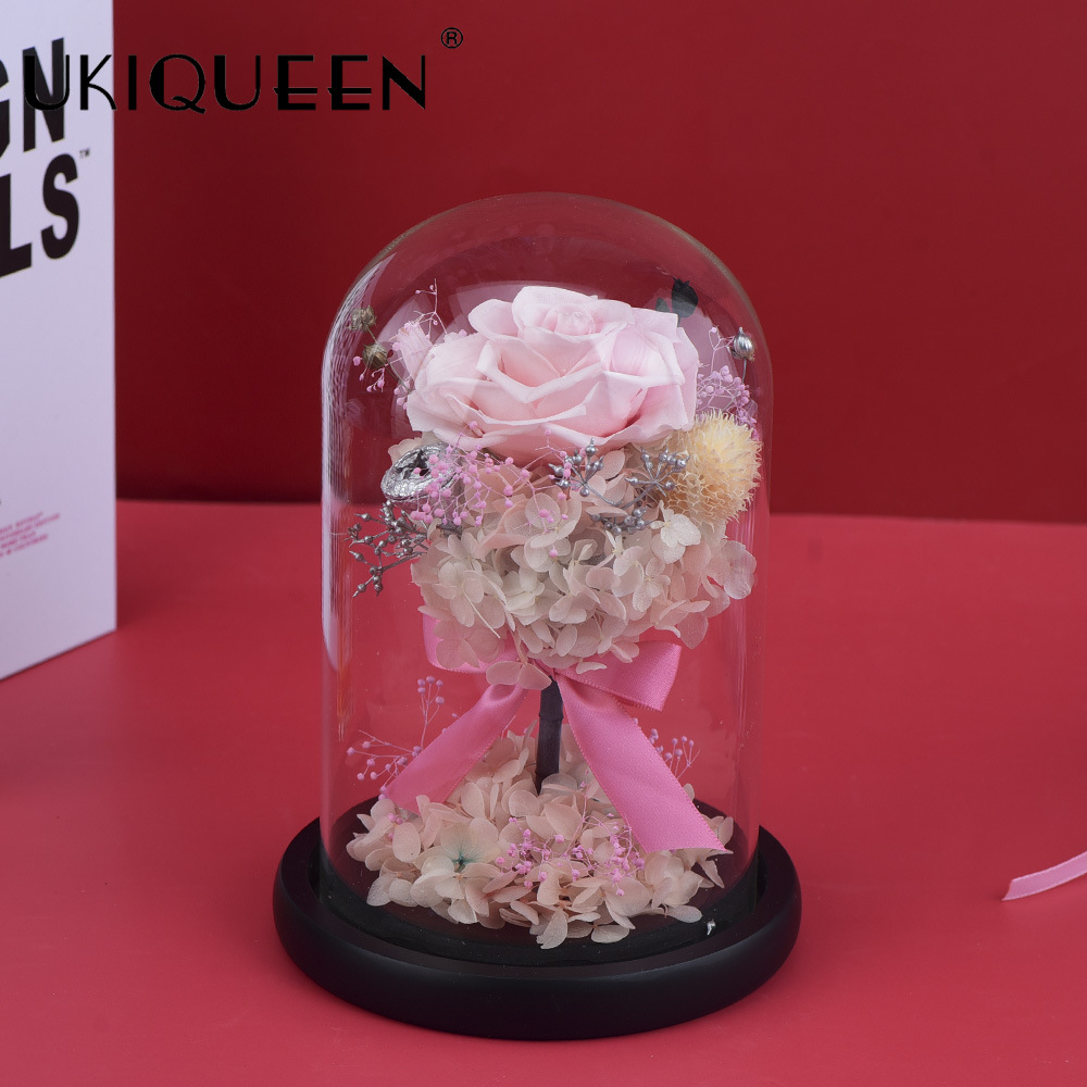 Rosa eterna de Yunnan, pequeño príncipe, adorno en cúpula de cristal, regalo de San Valentín, suministro directo del fabricante, ramo al por mayor transfronterizo