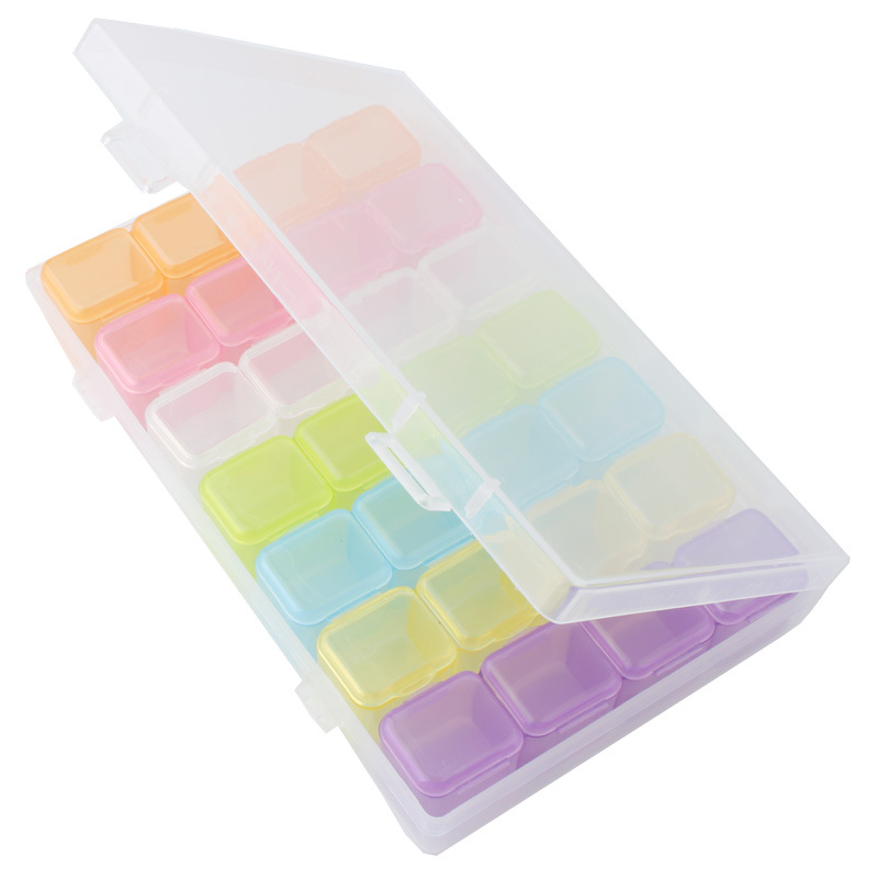 Herramientas de uñas 28-rejilla caja de almacenamiento caja de joyería montado y desmontable caja de plástico caja de embalaje de joyería de uñas resistente a la caída image 5