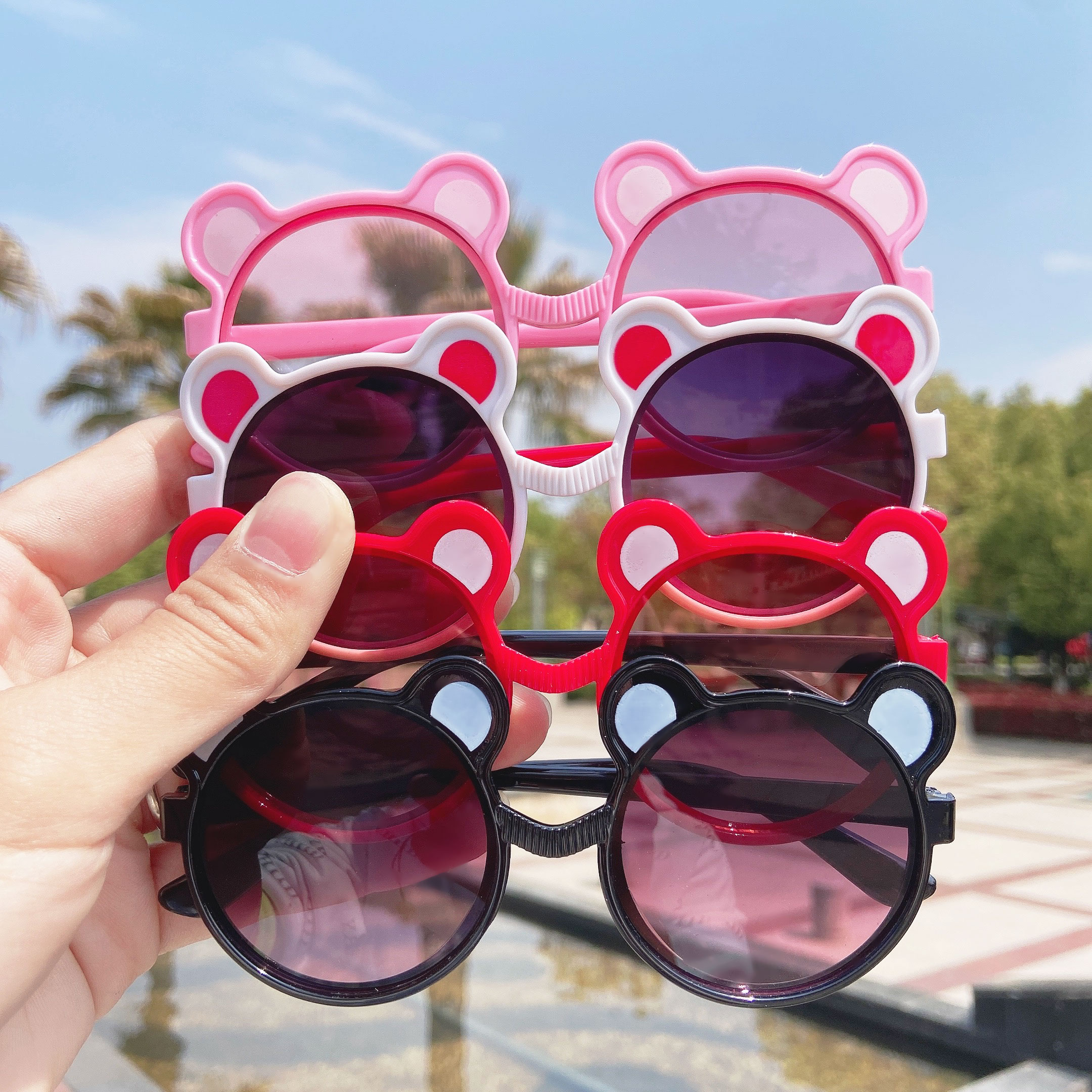 Mickey forma gafas de sol para niños lindo bebé Moda gafas de sol a prueba de rayos UV a prueba de sol niños y niñas gafas