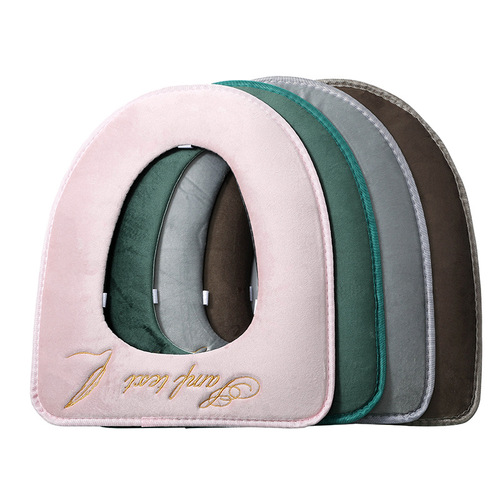 Household Products Thickened Toilet Mat Zipper Toilet Seat Toilet Seat Corduroy Embroidered Fawn Toilet Mat
