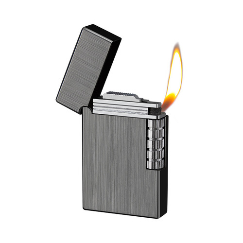 Retro classic side pulley grinding wheel lighter gas inflatable creative men's personalized metal manufacturer wholesale