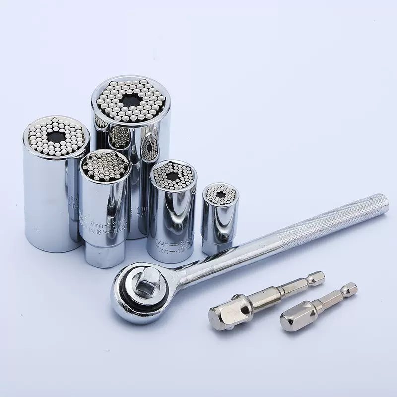 厂家直供万能套筒铬钒钢公英制镀铬多功能扳手魔术