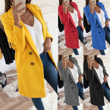 26���Q�±���temu���R�dOvercoat Turn-Down Collar Button Solid