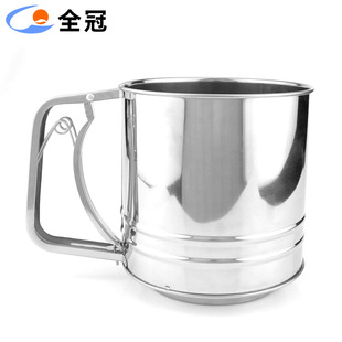 Factory wholesale large Cup type flour Screen Two layer mesh hand pull stainless steel filter screen