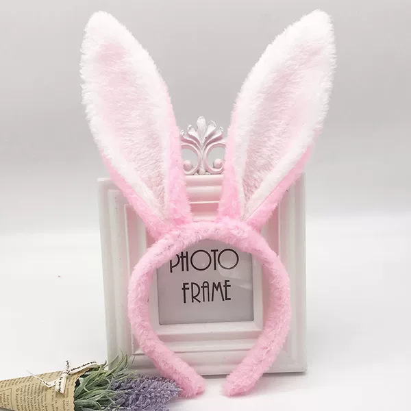 Powder with white plush rabbit ears